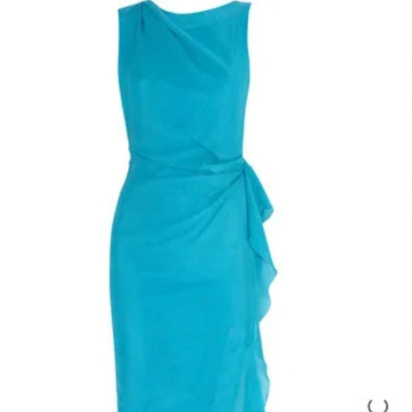 Roksanda Ilincic Kendal Silk-Gauze Dress Turquoise UK6 US2 - Picture 4 of 16